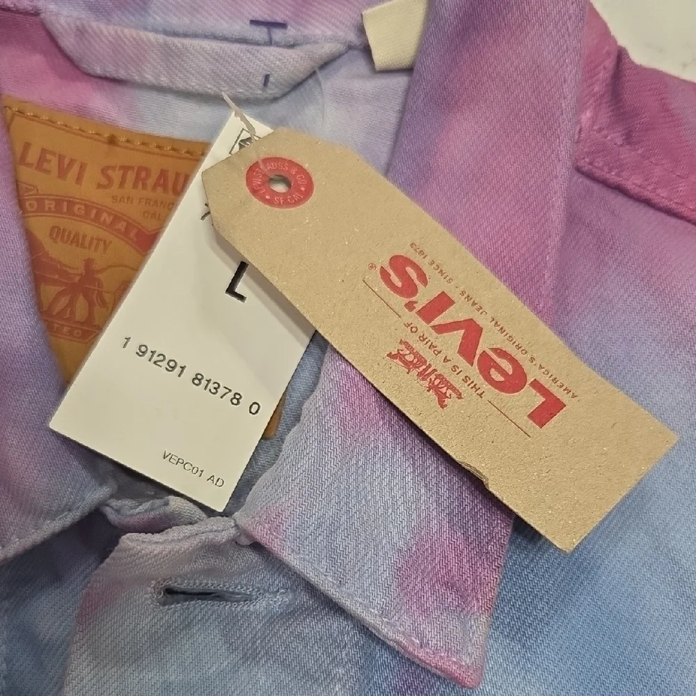 Levi's Vibrant Tie-Dye Jacket Sz L Unisex New With Tag - Picture 2 of 8